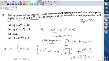 GATE 1990 ECE Response of a given network for a unit step function