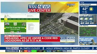 Code red lockdown in place at Apex High School due to potential threat