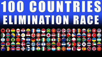 100 Countries Elimination Marble Race in Algodoo #12 \ Marble Race King