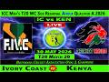 Ivory Coast vs Kenya | IC vs KEN | 20th T20 of World Cup Africa Qualifier A 2026 | KEN vs IC Live