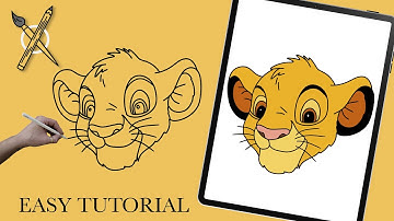 HOW TO DRAW SIMBA FROM LION KING! EASY STEP BY STEP TUTORIAL! FAST SPEED DRAWING