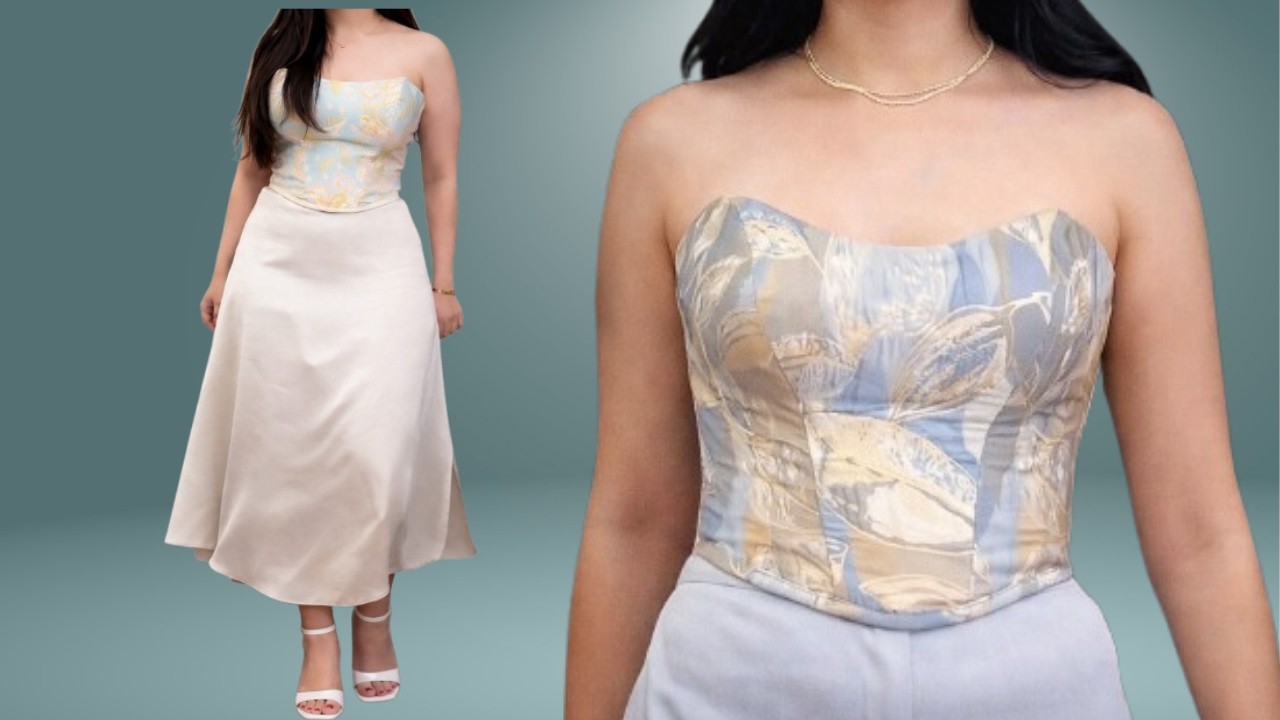 How to Sew a Jacquard Corset Top | Step-by-Step (For Beginners)