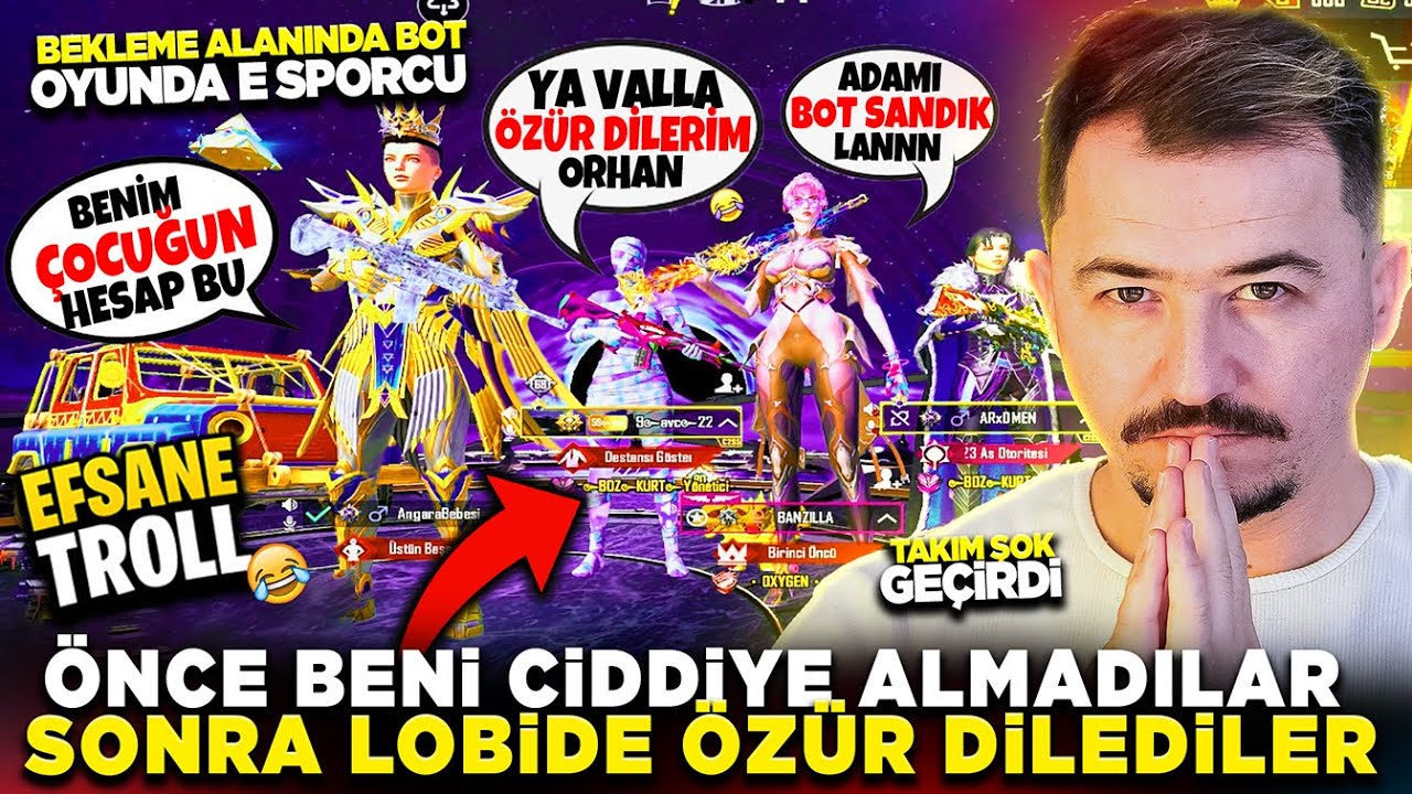 BENİ CİDDİYE ALMADILAR – SONRA LOBİDE ÖZÜR DİLEDİLER - PUBG MOBİLE TROLL
