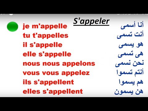 Verbe S Appeler يسمى أو يدعى تعلم اللغة الفرنسية مجانا