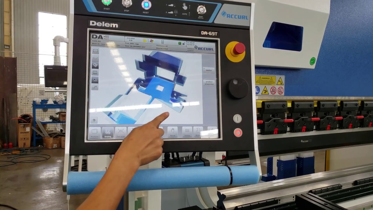 ACCURL 8 Axis CNC Press Brake Euro Pro B32220 DELEM DA69T 3D Graphical for X1 X2 R1 R2 Z1 Z2-axis