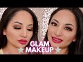 SOFT GLAM MAKEUP TUTORIAL | Gold Glitter Eyeliner & Hot Pink Lips | Kirsty Lo