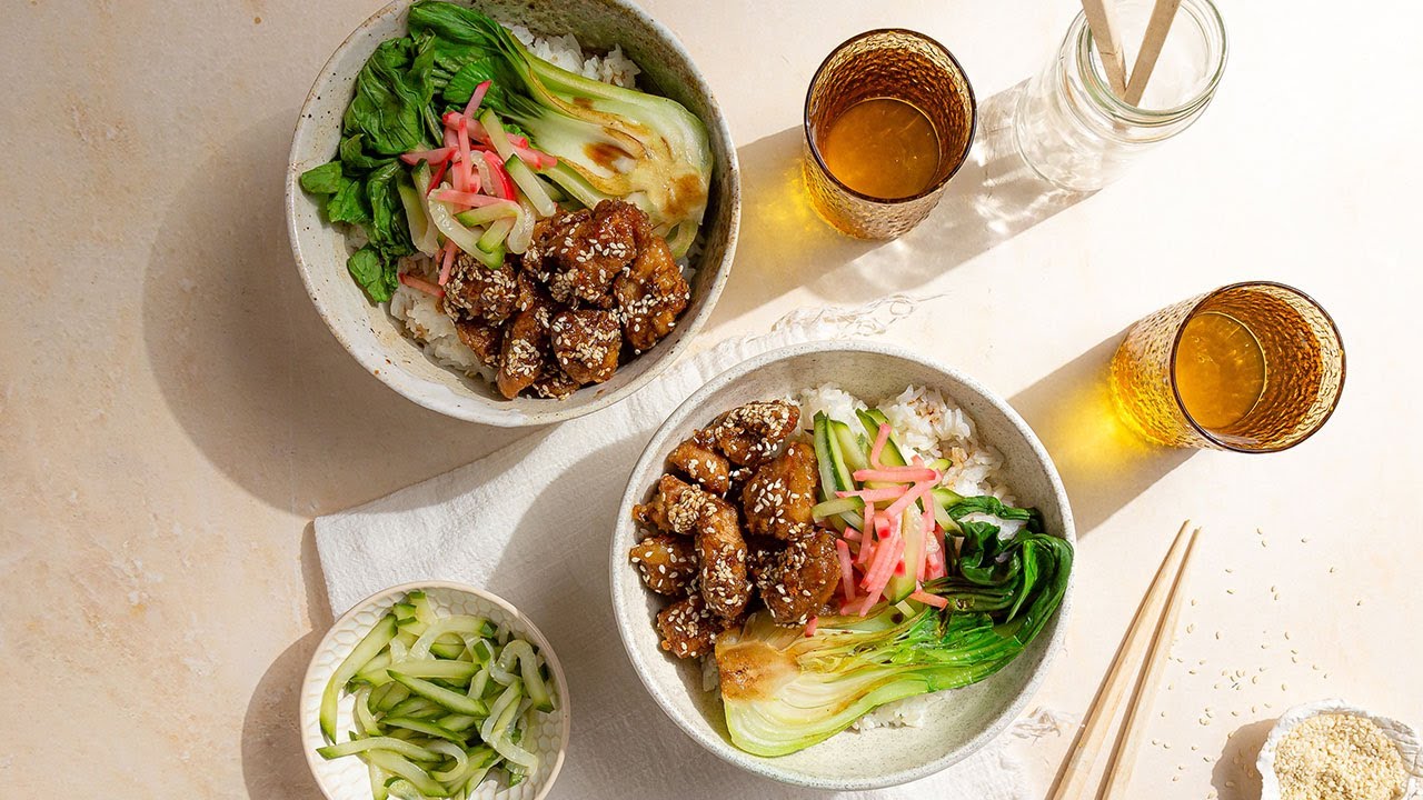 Honey sesame chicken bowls - New World