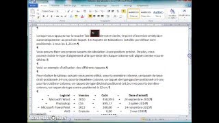 Utilisation Des Tabulations Dans Microsoft Word Traitement De Texte De Base