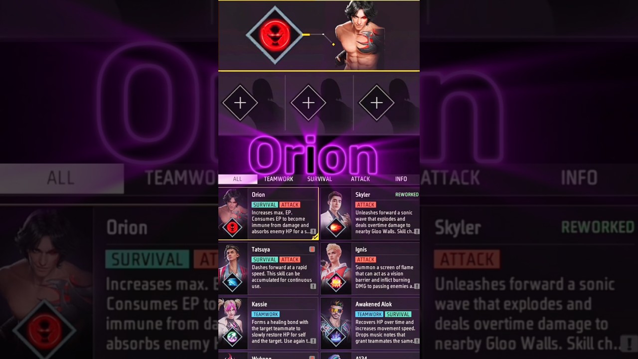 Orion Character Best Combinations || Best Character Combination for CS Rank