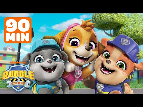 PAW Patrol Skye Gives Rubble & Crew a Lift! w/ Mix & Motor | 90 Minutes | Rubble & Crew