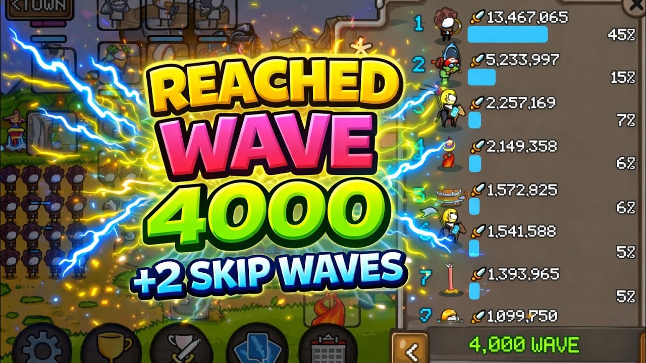 Best Build For 4k Waves - Grow Castle