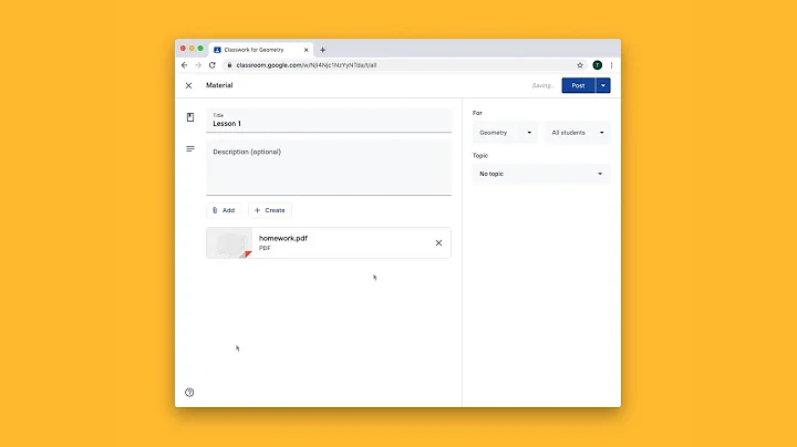 How do I share files with students in Google Classroom?