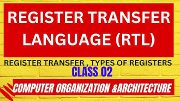 Register Transfer Language(RTL) || Register Transfer || Micro Operation || CO || CA || COA || CAO