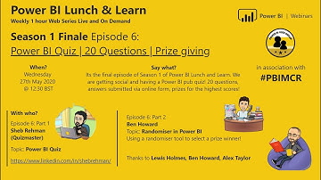 Power BI Webinar S1E6 - The #PowerBI Pub Quiz! ALSO building a 