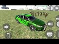Indian bike driving 3D new green police car and 100 zombies
