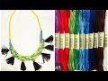 Make your own Necklace from thread||DIY necklace for saree &amp; kurti||#easycraft#diy#navratrinecklace