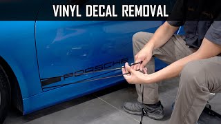 How to remove vinyl decal from car | Ghosting & Residue Removal DIY | Porsche Decal Removal