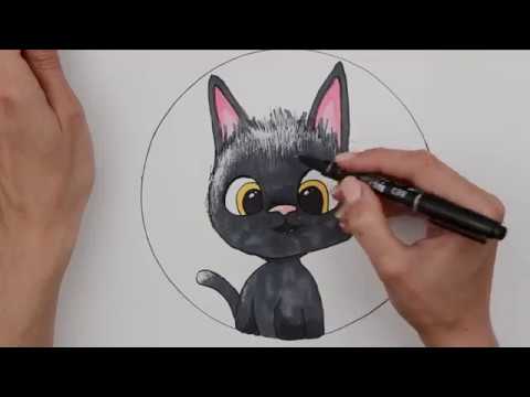 Рисуем чёрного котёнка с именем Рудольф. Жил был кот. (Рисунок 7)