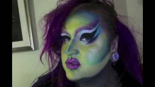 Art is a Drag #1 : Neon Yellow, Blue, Pink Alien
