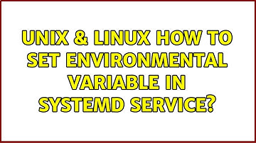 Unix & Linux: How to set environmental variable in systemd service?