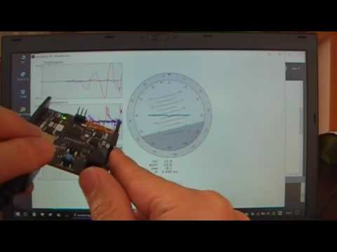 Arduino+processing+6軸センサーで姿勢指示器
