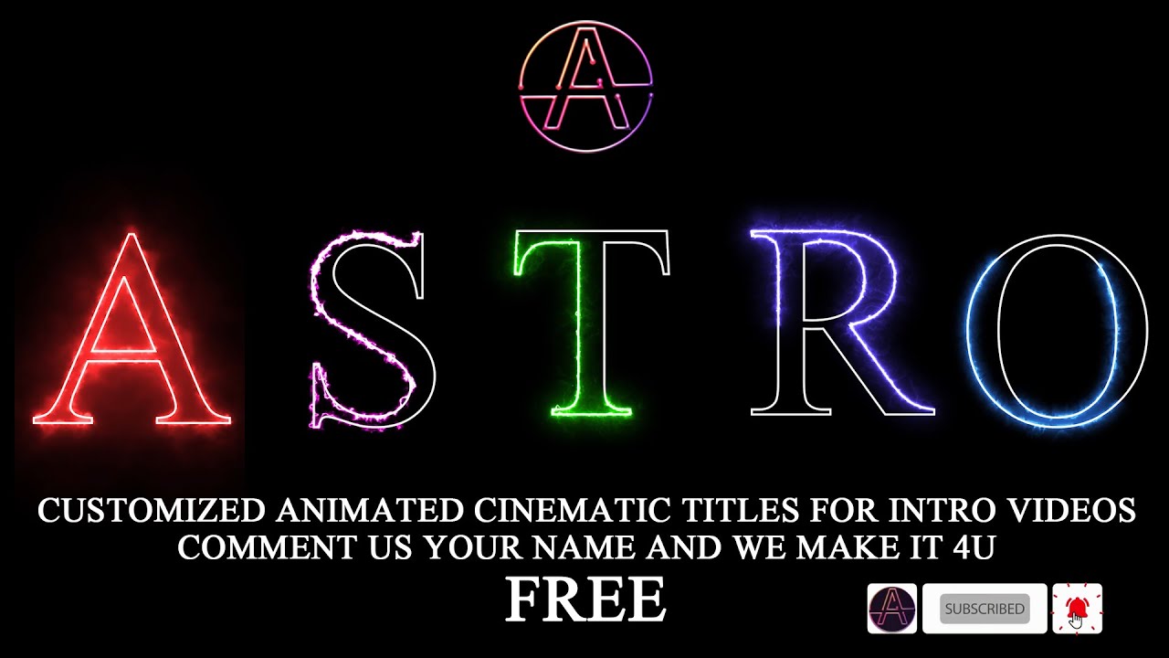 customized animated & cinematic title video | free intro title | ASTRO Letter for whatsapp Status