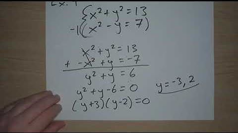 Substitution and Elimination for Non-linear Systems Ex 4
