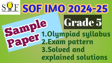 IMO sample paper| Grade 5 Olympiad sample paper| SOF IMO 2024| Class 5 IMO questions| Math Olympiad