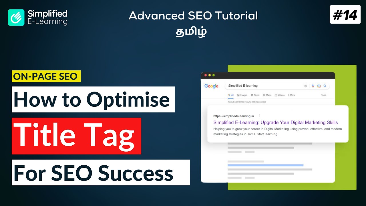 How to Optimise a Title Tag for SEO in Tamil | SEO Tutorial in Tamil ...