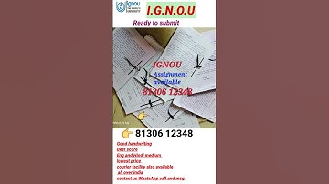 IGNOU ready to submit handwriting and pdf assignments are available #handwritten #project #synopsis