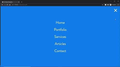 Full Page Responsive navigation menu with animated hamburger using HTML, CSS and Javascript in Hindi
