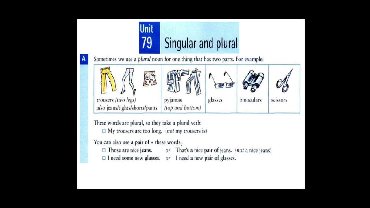 Spkizy German - Confusing but true! Some English nouns either don't have a  singular or have a specific meaning in the plural that does not exist in  singular. Many times, these English