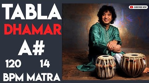 Dhamar Tabla Loop For Riyaz | A# Scale| 120 Bpm|14 Matra | #muzzico
