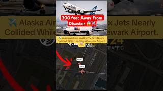 Alaska and FedEx Plane Nearly Collided At Newark😱✈️ #fyp #news #aviation #usa #uk ##shorts #alaska