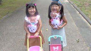 メルちゃん おせわごっこ ベビーカーと抱っこひもでお散歩！おままごと【こはるはるコラボ】Mell-Chan baby cart toy