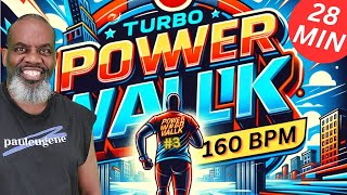 28-Min Turbo Power Walk Cardio Challenge | Fast Pace 160 BPM Cardio Workout | Low Impact Moves
