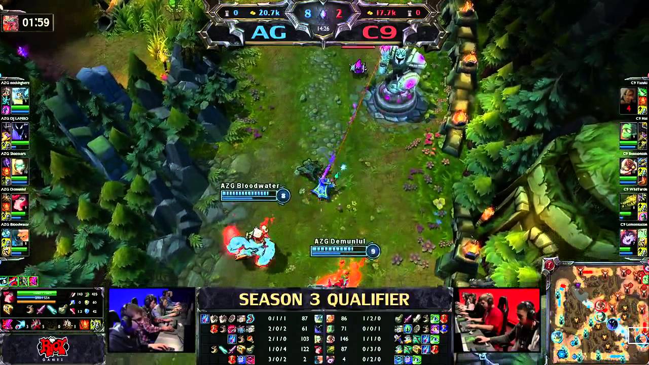 Azure Gaming (AG) vs Cloud 9 (C9) - League of Legends Season 3 ...