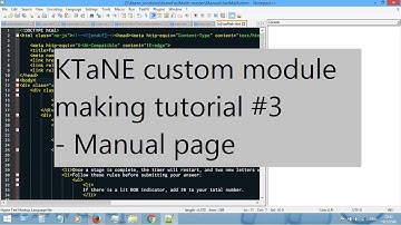 KTaNE custom module making tutorial #3 - Manual page