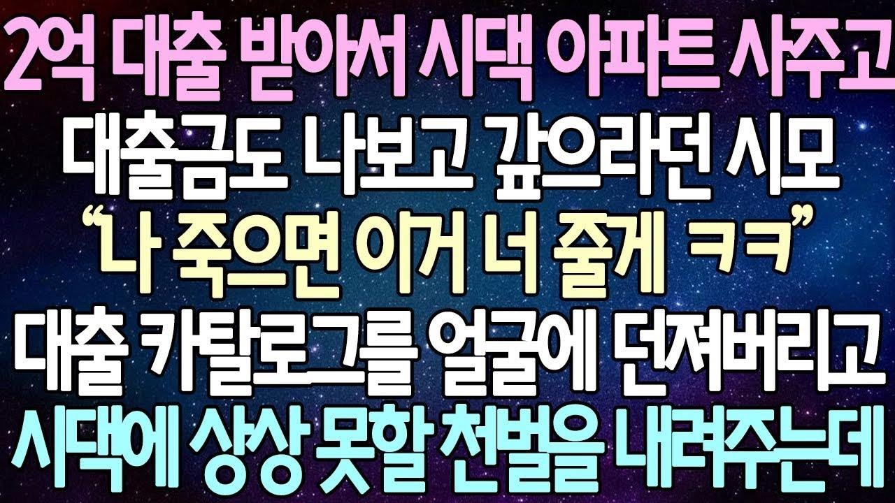 (반전 사연) 2억 대출 받아서 시댁 아파트 사주고 대출금도 나보고 갚으라던 시모 대출 카탈로그를 얼굴에 던져버리고 그자리에서 지근지근 밟아줬습니다 사이다사연라디오드라마