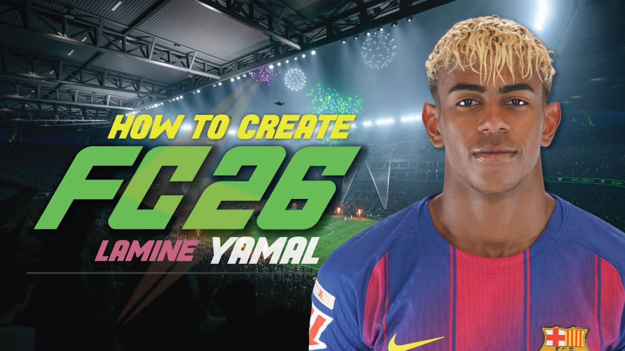 How to create Lamine Yamal look alike in FC 26 Barcelona Career Mode? Player Face Creation Tutorial