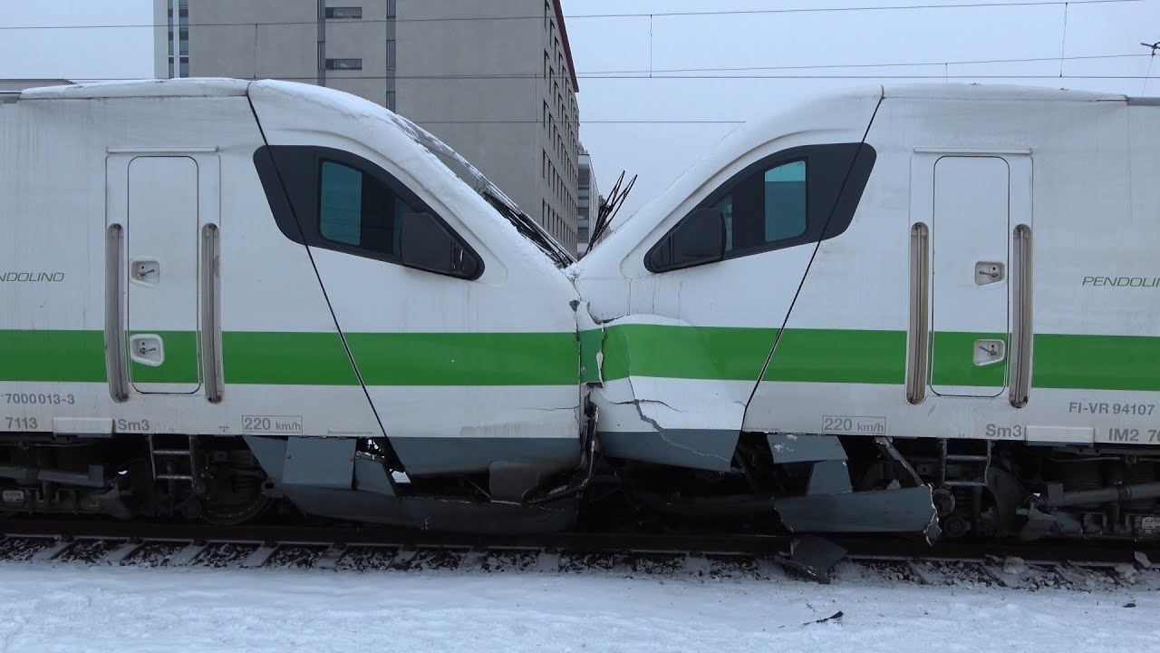 Two Pendolino Trains Collide at Tampere Railway Station