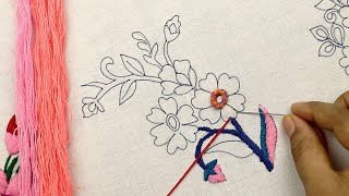 new hand embroidery tutorial with short stitch and long stitch with excellent color combinations