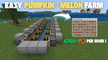 Easy Pumpkin & Melon Farm in Minecraft 1.21 Bedrock!