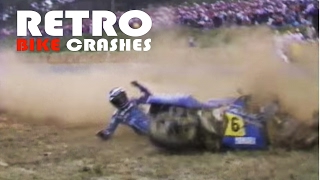 Retro Bike Crashes | Bike Hurtles Towards Camera In HUGE Slide!