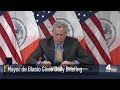 NYC Mayor De Blasio Holds Briefing Before Storm