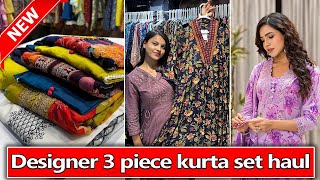 Designer 3 Piece Kurti Set Haul Diwali Special Collection Kurti Wholesale Market Surat