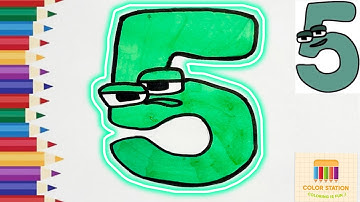 How To Draw Number Lore - Number Five | Cute Easy Step By Step Drawing Tutorial