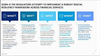 ORX/Oliver Wyman panel discussion on the Digital Operational Resilience Act (DORA)