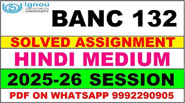 BANC 132 solved assignment 2025-26 in Hindi || banc 132 solved assignment 2026 || banc132 2025-26