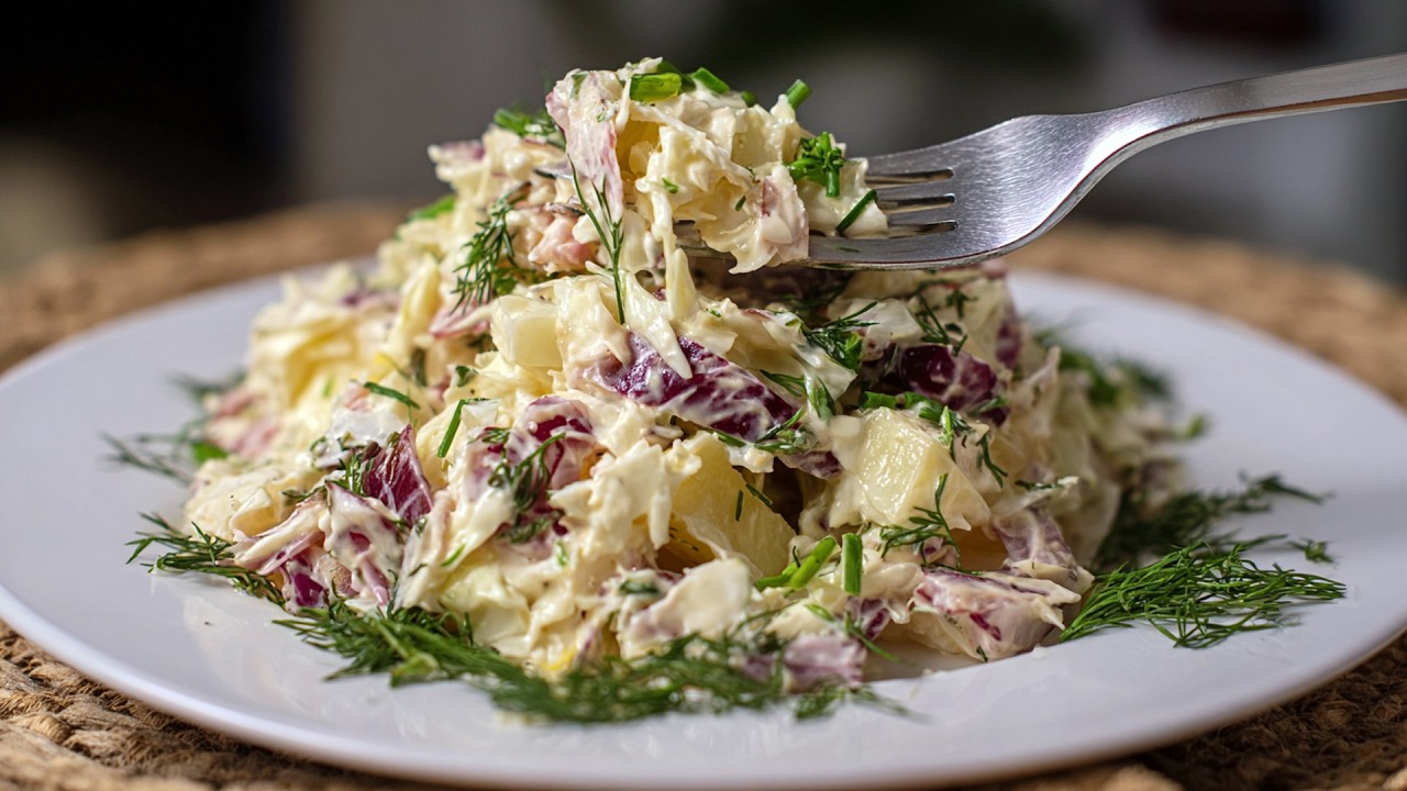 Krautsalat mit Kartoffeln – so hat ihn meine Mama immer gemacht